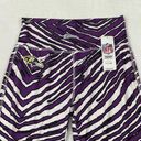 Majestic Zubaz NFL Baltimore Ravens Purple & White Striped  Yoga Pants Womens M Photo 1