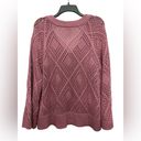 Torrid  Pointelle Pullover V-Neck Sweater Size 1 1X Foxglove Pink Open Knit Photo 2