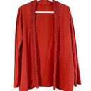 Coldwater Creek  Women’s Cardigan Open Front Ruffle Outline Large Photo 0