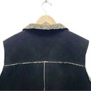 Woolrich  Black Faux Suede Shearling Vest Western Boho Outerwear Women’s Size XL Photo 7