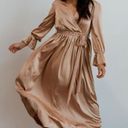 Holly Satin Maxi Dress Gold Size XL Photo 1