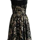 2 B. Rych  Dress Black Metallic Gold Silk Chiffon Sleeveless Party Dress Size 6 Photo 0