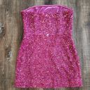 Retrofete Heather Sequin Dress in Hot Pink Strapless Mini Size Medium NWT Photo 5