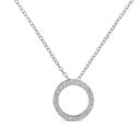 Brilliance Haus of  Sterling Silver Diamond Open Circle Halo 18" Pendant Necklace Photo 2