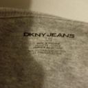 DKNY 𝅺 jeans Size large gray top cap sleeve scoop neck line Gathered sides Photo 5