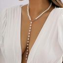 Faux Pearl Necklace‎ Artificial Imitation Pearl Beads Long Tassel Necklace Boho White Photo 4