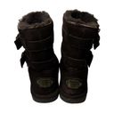 BEARPAW  Quinn II Sheepskin Wool Brown Lined Suede Hook Loop Warm Boots Womens 8 Photo 3