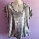 Current/Elliott  Gray/White Stripe Short Sleeve Tee Tee Size 0 Photo 0