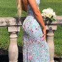 Primavera Couture Prom Dress Blue Floral Photo 0