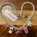 Betsey Johnson Gold Tone & Faux Pearl Bake Shop Charm Necklace Crystal NWT Photo 0