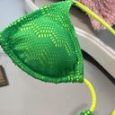 OP Lime Green Crochet Bikini Triangle Neon Yellow Straps Womens Small New Photo 5