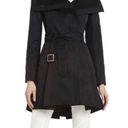 BCBGMAXAZRIA  Sophia Funnel-Neck Pleated Jacket Black Size XS Trench Coat Photo 0