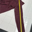 a.n.a  Burgundy & Grey Striped Sweater Long Sleeve Ruffle. Photo 6
