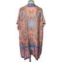 Chico's  Silk Medallion Print Ruana Paisley Print Wrap Kimono with Tassel S/M Photo 3