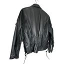 Antelope  Creek Leather Motorcycle Fringed Riding Black Jacket Size Medium Photo 5