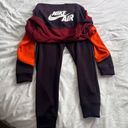 Nike Qsport burgundy orange color lock sweatsuit zip up jumpsuit XS Photo 8