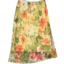 vintage 90s y2k yellow floral print layered mesh lettuce hem midi maxi skirt Photo 2