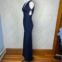 Halston Heritage  Ruched Sleeveless Long Gown in Navy Blue Size US XXS Photo 6