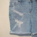 Lane Bryant  Essential Stretch Light Wash Denim Mid Rise Midi Boyfriend Shorts Photo 1