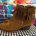 Baretraps  Wendell fringed leather boots sz 6.5 Booties Side Zip Western Boho Photo 2