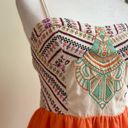 Flying Tomato  Boho Embroidered Bustier Corset Top Orange Summer Dress Small Photo 6
