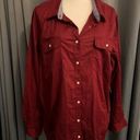 st. john's bay  Long Sleeve Regular Fit Cabaret Red Button Up Shirt Size 3X Photo 0