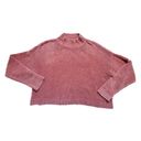 Forever 21  Women Large Cropped Chenille Jumper Sweater Knit Shirt Top Pink Cozy Photo 5