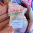 Roller Rabbit  Linen Collared Striped Tunic Size Medium Rainbow Colorful Photo 4