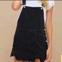 Free People torn up black denim overall dress Photo 4