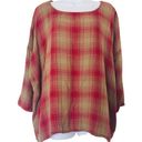 CP Shades  oversized cotton Plaid Tunic‎ blouse top Size XS Photo 0