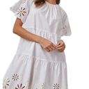 Rails  Arielle Dress White Eyelet Organic Cotton Blend Size Small NWT Photo 2