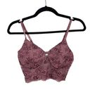 Bozzolo  Dark Mauve Floral Lace Bralette Photo 0