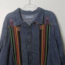 Vintage Y2K Liz & Me Jean Jacket Multicolor Embroidery Tapestry Southwestern 2X Photo 3