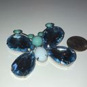 Vintage Blue  Gemstone Butterfly Brooch Shoulder Pin Photo 2