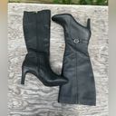 Bandolino  Black Leather  Heel Side Zip Knee High Boot 10 Photo 1