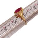 Ruby 10k 10KT Fine Solid Yellow Gold Marquise Red  Diamond Ring Sz 7 Photo 3