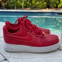 Nike - Women’s Air Force 1 Low Red Gold Swoosh Sneaker, Size 8 Photo 2