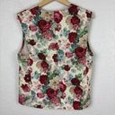 Vintage Willowbend Cottagecore Floral Vest Womens Large MADE IN USA Rose Artsy Photo 5