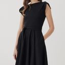 Petal Pact • Black Fit & Flare  Sleeve Dress Photo 3