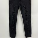 ZARA  Woman Premium Denim Black Skinny Distressed Jeans Size 8 Photo 7