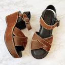 Kork-Ease  Sundance Ava Velvet Leather Platform Sandals Heels US 7 Photo 0