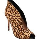 Gianvito Rossi  Vamp Calf Hair Leopard Print Ankle Boots Brown Size 37.5 Photo 1