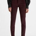 Levi's Levi’s Wedgie Skinny Burgundy High Rise Velveteen Womans Jeans Pants 33 Corduroy Photo 0