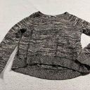 360 Cashmere  Grey Black Marled Crewneck Cashmere & Wool Sweater Size Medium EUC Photo 0