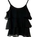 Bongo  Women's Chiffon Blouse Sleeveless Ruffle Tank Top Black Size Large EUC Photo 0