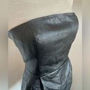 Forever 21 FAUX LEATHER STRAPLESS MINIDRESS WITH ZIP UP BACK,  PLEATED SKIRT SIZE LARGE Photo 1