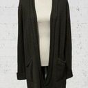 Tahari  | Forest Green Braid Detail Open Front Knit Cardigan Sweater Size M Photo 0