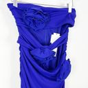 ZARA NWT  Bloggers Fave Floral Tube Bodycon Cut Out Mini Dress M Blue Photo 3