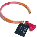 INC NEW  Gold-Tone Tassel Charm Color-Block Thread-Wrapped BRACELET Pink Orange Photo 0