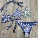 Gypsy 05 NEW!  SAND Bikini Size S Small Racerback Top Cheeky Bottoms Blue Print Photo 2